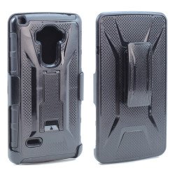 LG G Stylo G4 Stylus LS770 Armor Holster Combo Belt Clip Case (Black)